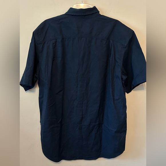 Carhartt Mens XL Tall Navy Blue Relaxed Fit Rugged Flex Short Sleeve Shirt - Picture 2 of 7